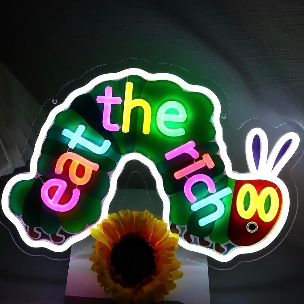 The Very Hungry Caterpillar Neon Sign LED Funny Night Light Room Wall Decor